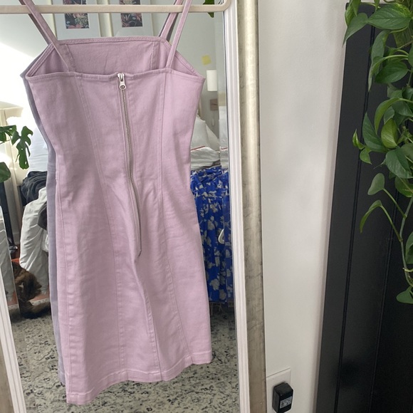 H&M Light Purple Lilac Denim Mini Dress - Picture 4 of 4
